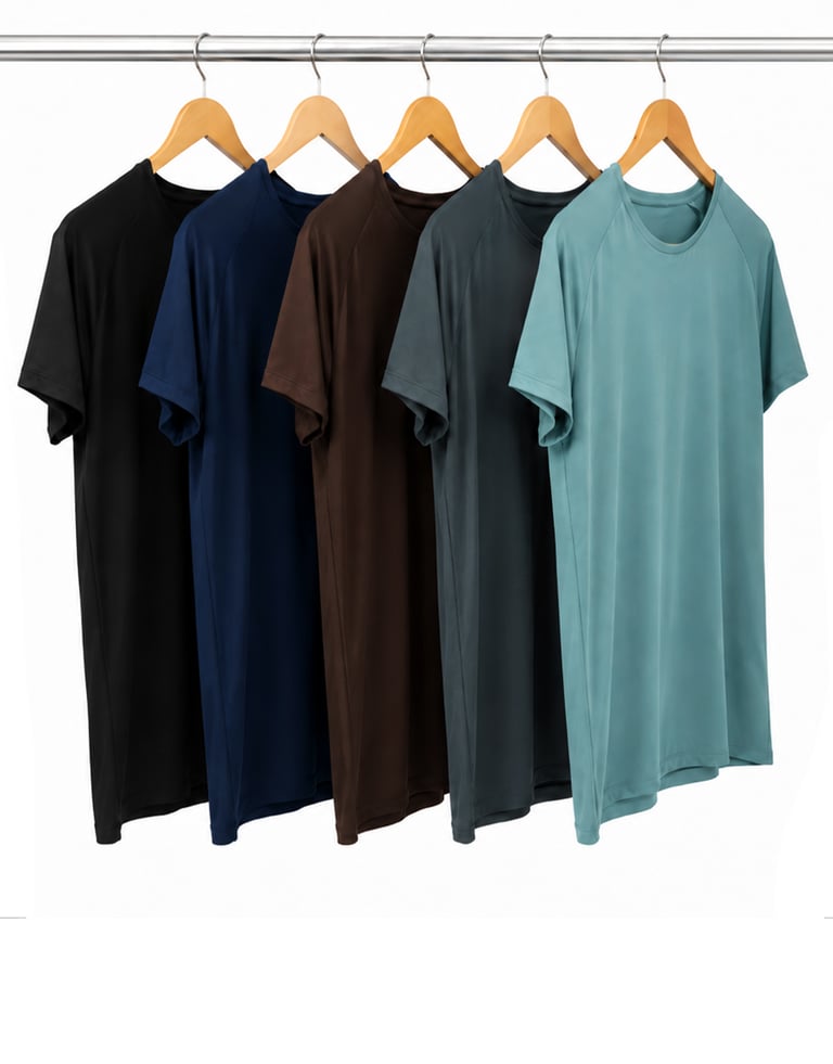Kit 5 Camisetas Dry Poliamida Raglan Masculinas 01