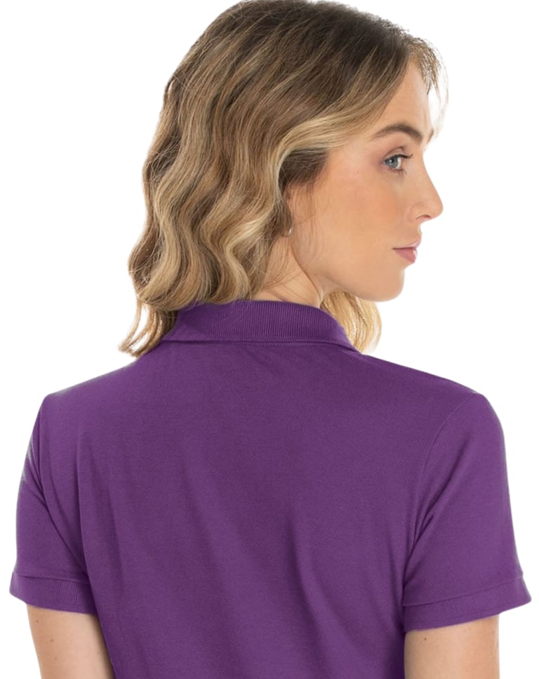 Camisa Polo Piquet Feminina Roxa 