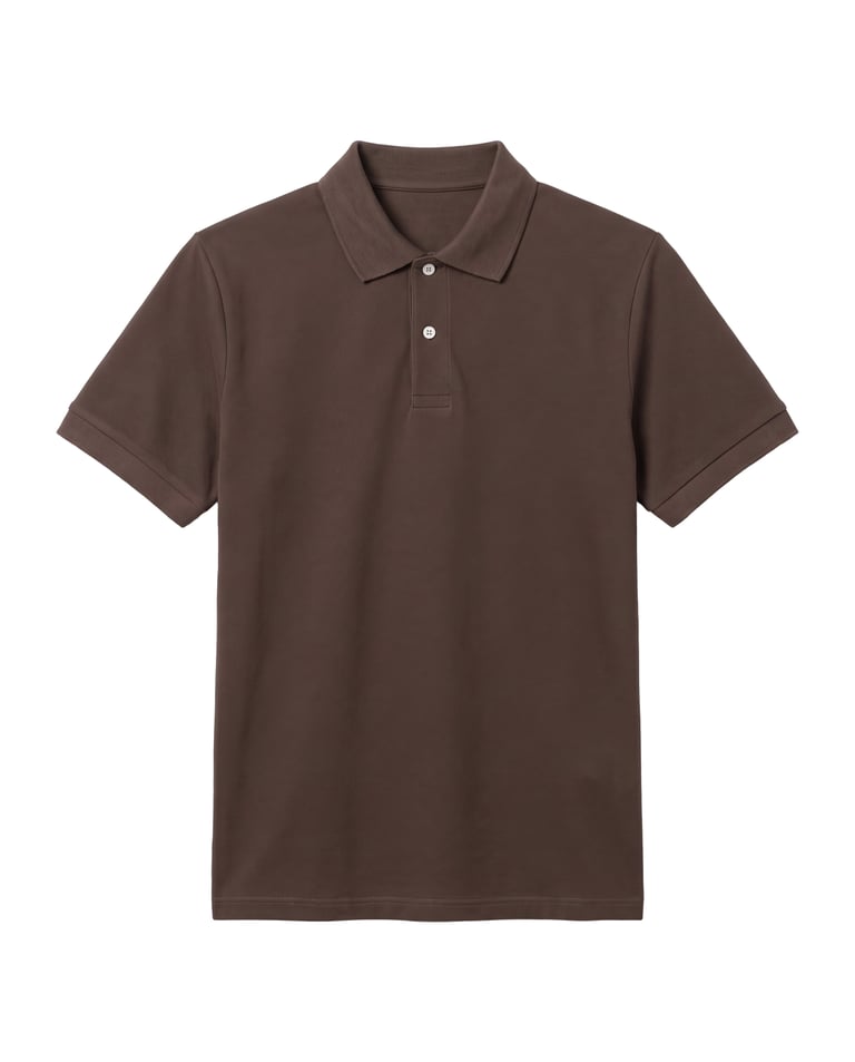 Camisa Polo Piquet Masculina Marrom