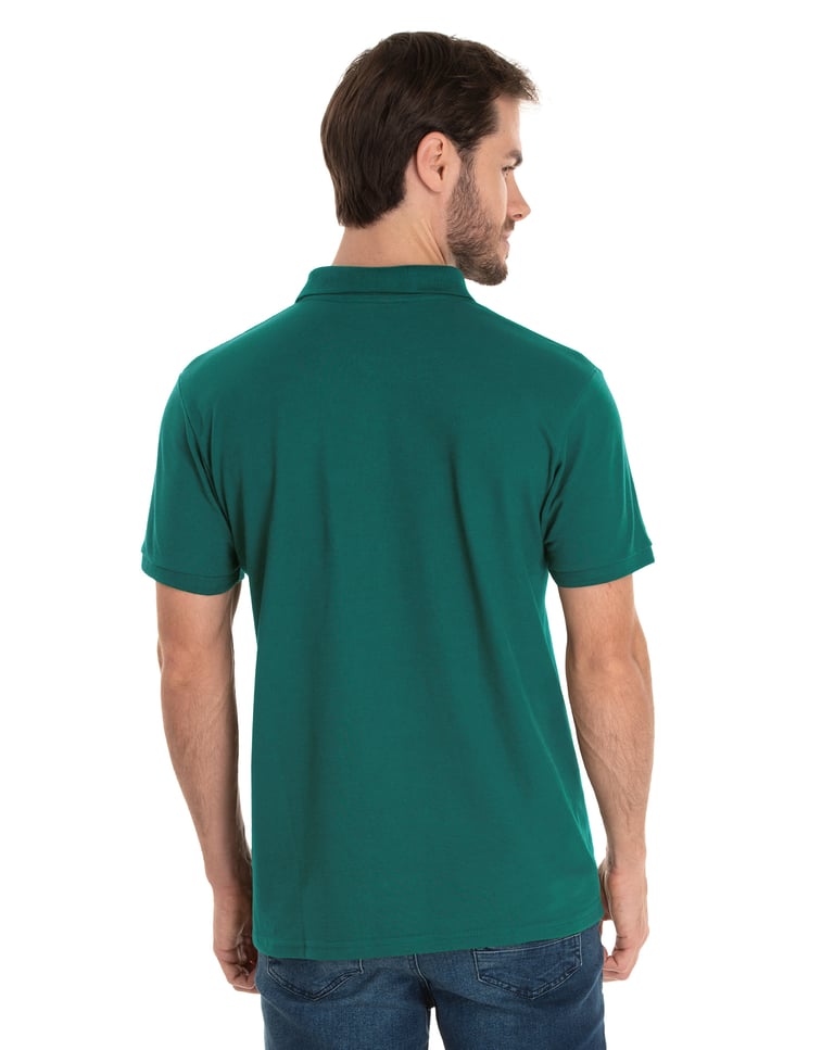Camisa Polo Piquet Masculina Verde Esmeralda