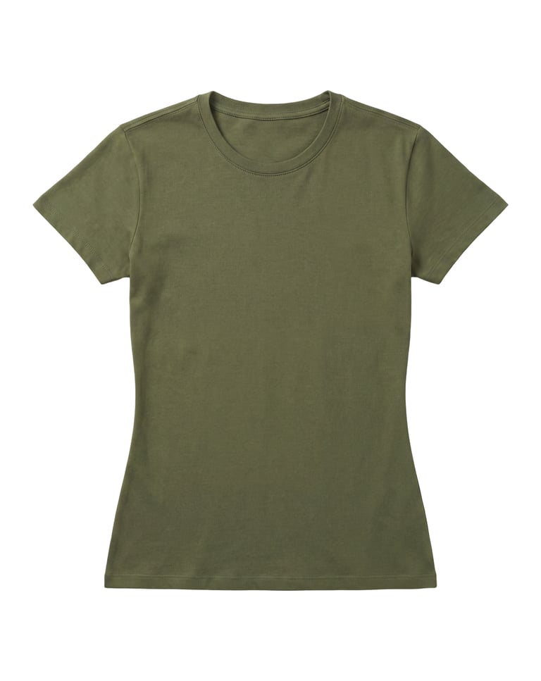 Baby Look de Algodão Premium Verde Militar