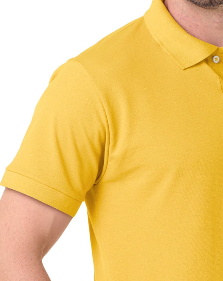 Camisa Polo Piquet Masculina Amarelo Ouro