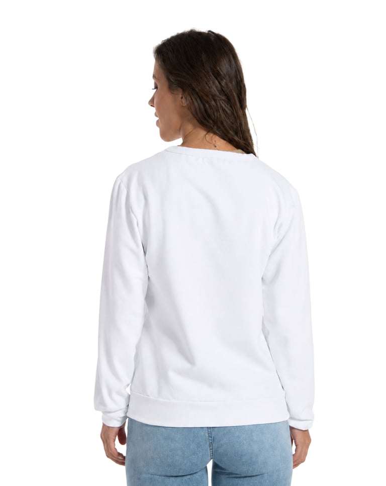 Blusão de Moletom Feminino Branco