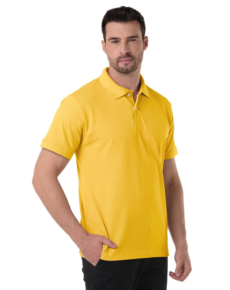 Camisa Polo Piquet Masculina Amarelo Ouro