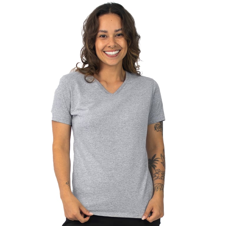 Kit 3 Camisetas Gola V Feminina de Algodão Premium 04