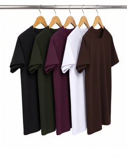 Kit 5 Camisetas de Algodão Egípcio Masculinas