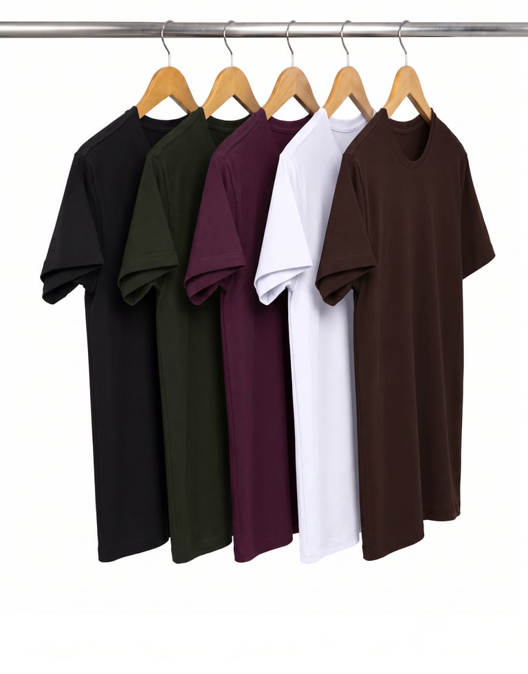 Kit 5 Camisetas de Algodão Egípcio Masculinas