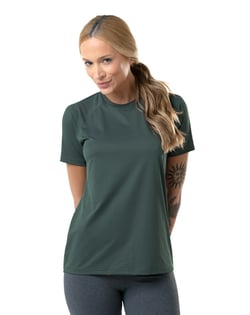 Camiseta Feminina Dry Poliamida Raglan Verde Fóssil