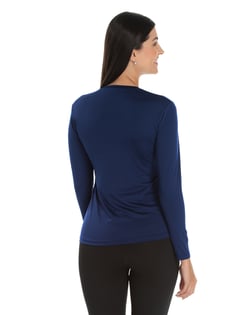 Camiseta Segunda Pele Manga Longa Feminina Azul Marinho UV 50+