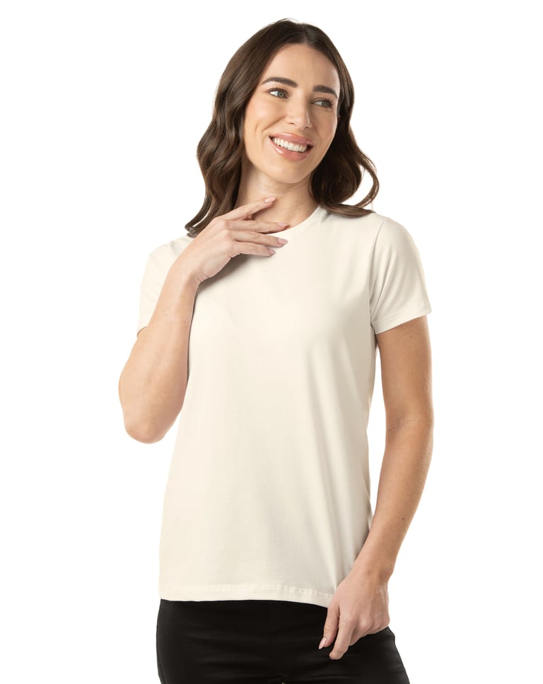 Camiseta de Algodão Egípcio Feminina Off White