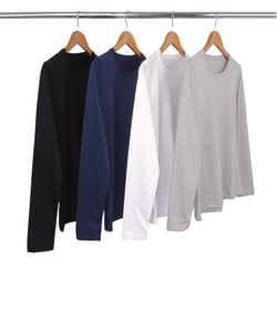 Kit 4 Camisetas Femininas Manga Longa de Algodão Penteado