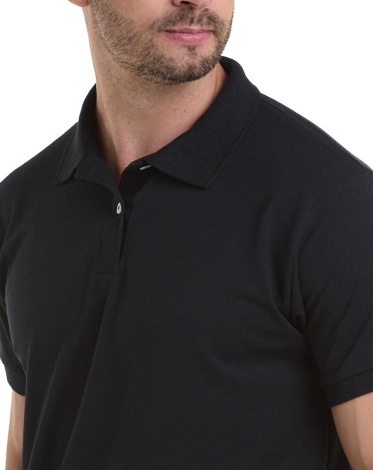 Camisa Polo Piquet Masculina Preta