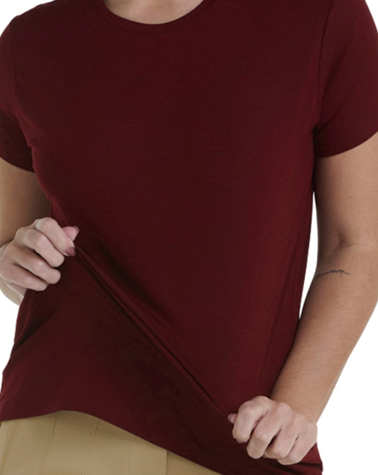 Camiseta Tech Modal Feminina Bordô