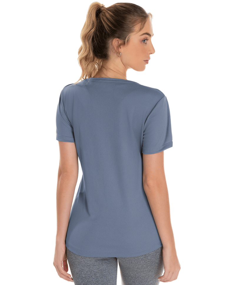 Camiseta Feminina Dry Fit Cinza Titanium Proteção UV 30+