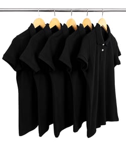 KIT 5 Camisas Polo Piquet Feminina Preta