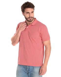 Camisa Polo Piquet Masculina Salmão