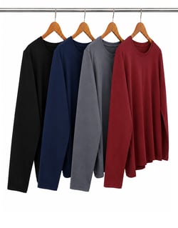 Kit 4 Camisetas Femininas Manga Longa de Algodão Penteado 05