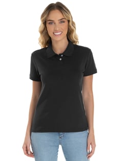 KIT 5 Camisas Polo Piquet Feminina Preta