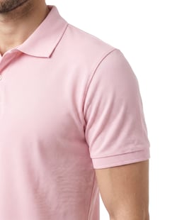Camisa Polo Piquet Masculina Rosa Claro