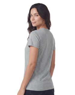 Baby Look de Algodão Premium Cinza Mescla