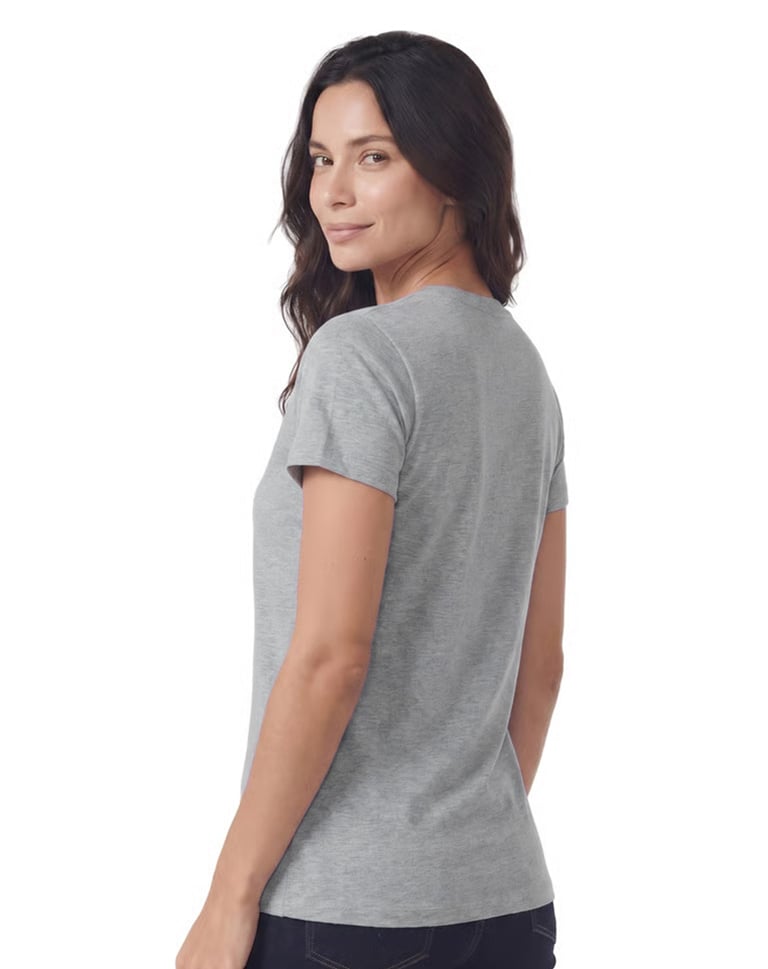 Baby Look de Algodão Premium Cinza Mescla