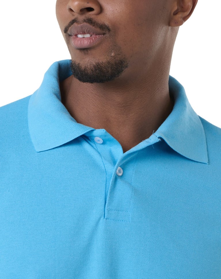 Camisa Polo Piquet Masculina Azul Claro