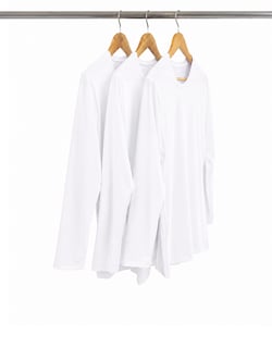 Kit 3 Camisetas Segunda Pele Manga Longa Masculina Branca UV 50+