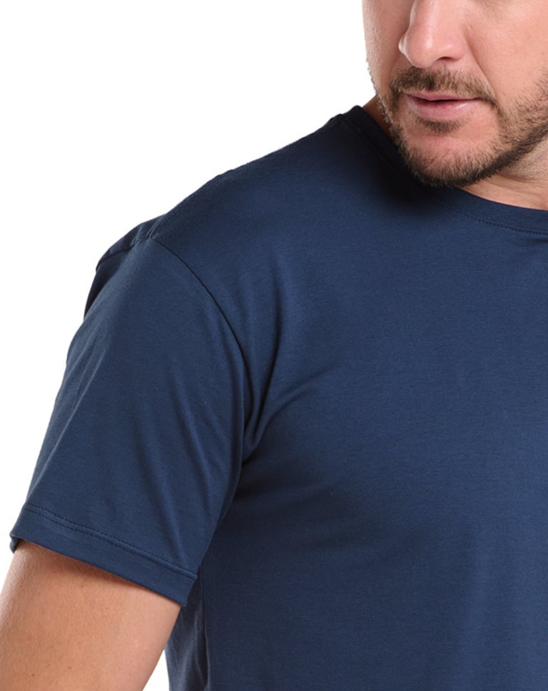 Camiseta de Algodão Egípcio Azul Indigo