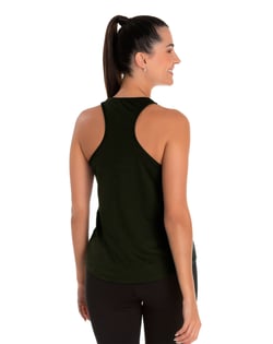 Regata Feminina Dry Fit Verde Militar Proteção UV 30+