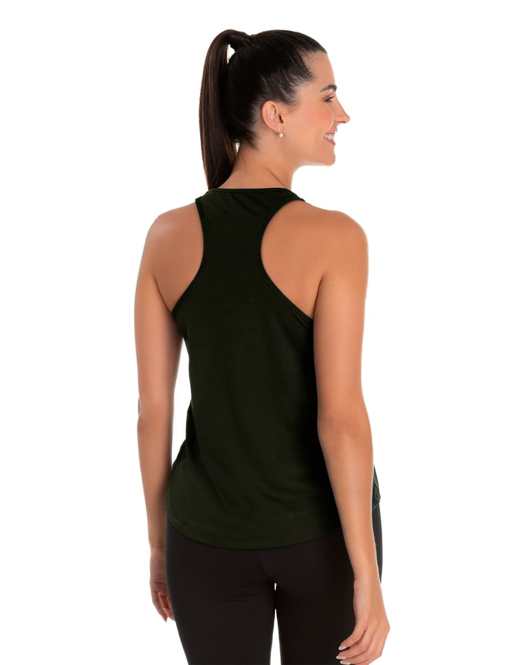 Regata Feminina Dry Fit Verde Militar Proteção UV 30+