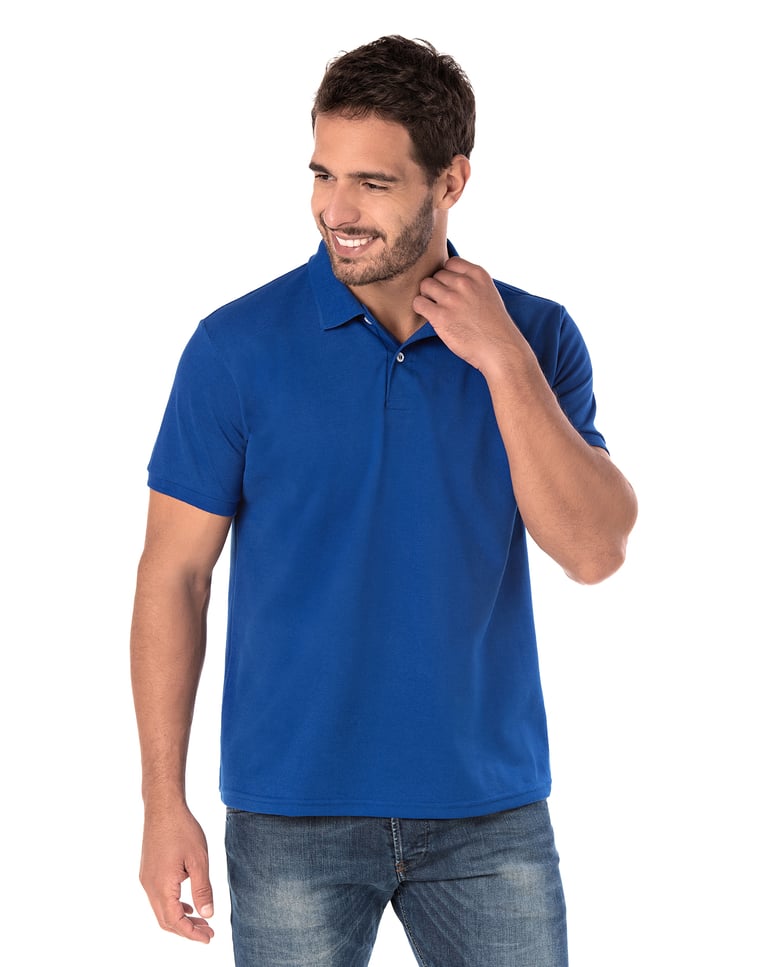 Camisa Polo Piquet Masculina Azul Royal
