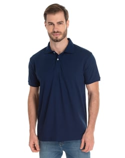 Camisa Polo Piquet Masculina Azul Marinho