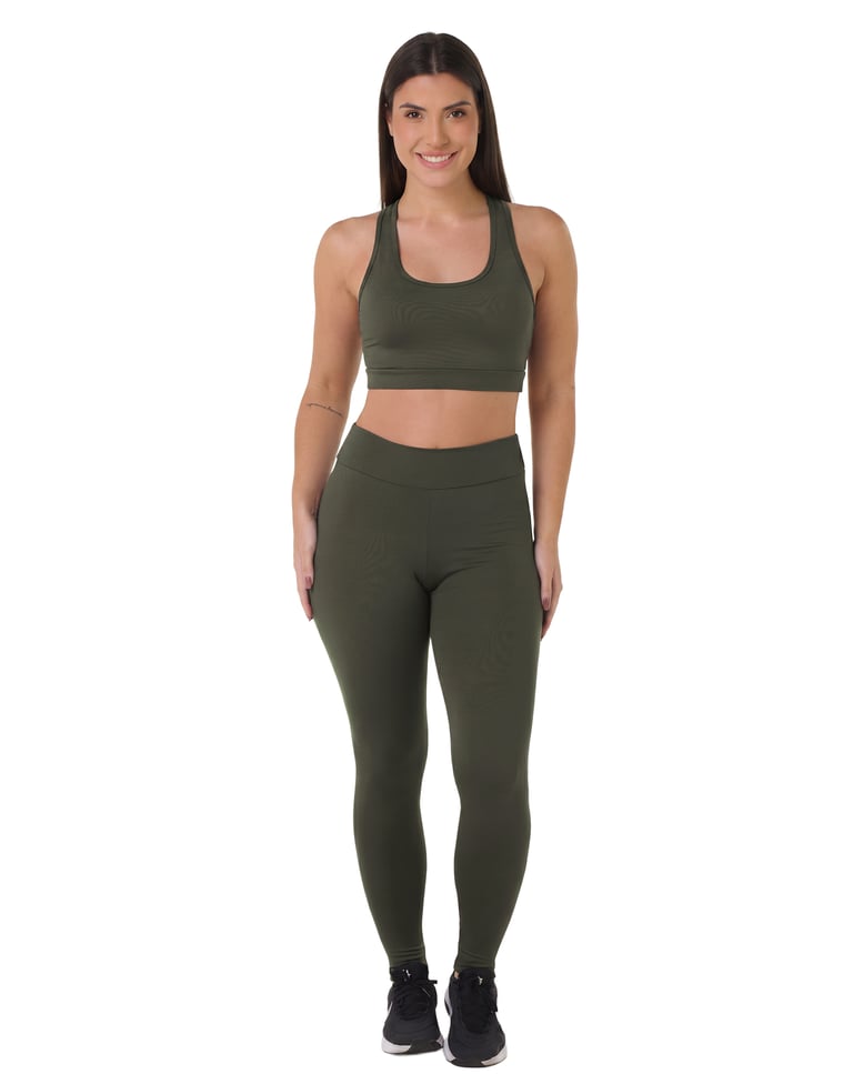 Conjunto Fitness Feminino Verde Fóssil 05