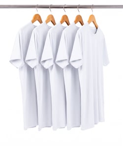 KIT 5 Camisetas Masculinas de Algodão Premium Brancas