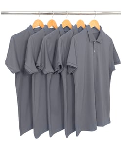 Kit 5 Camisas Polo Piquet Masculinas Cinza Chumbo