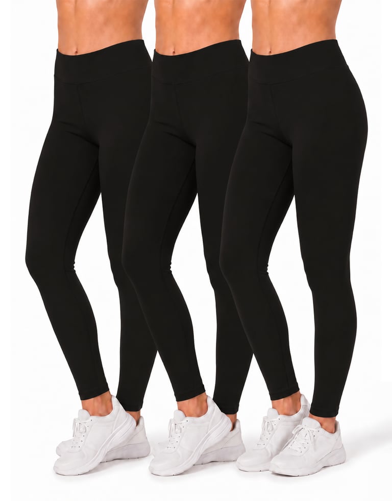 Kit 3 Calças Leggings Fitness Feminina Preta