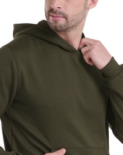 Moletom Canguru com Capuz Verde Militar