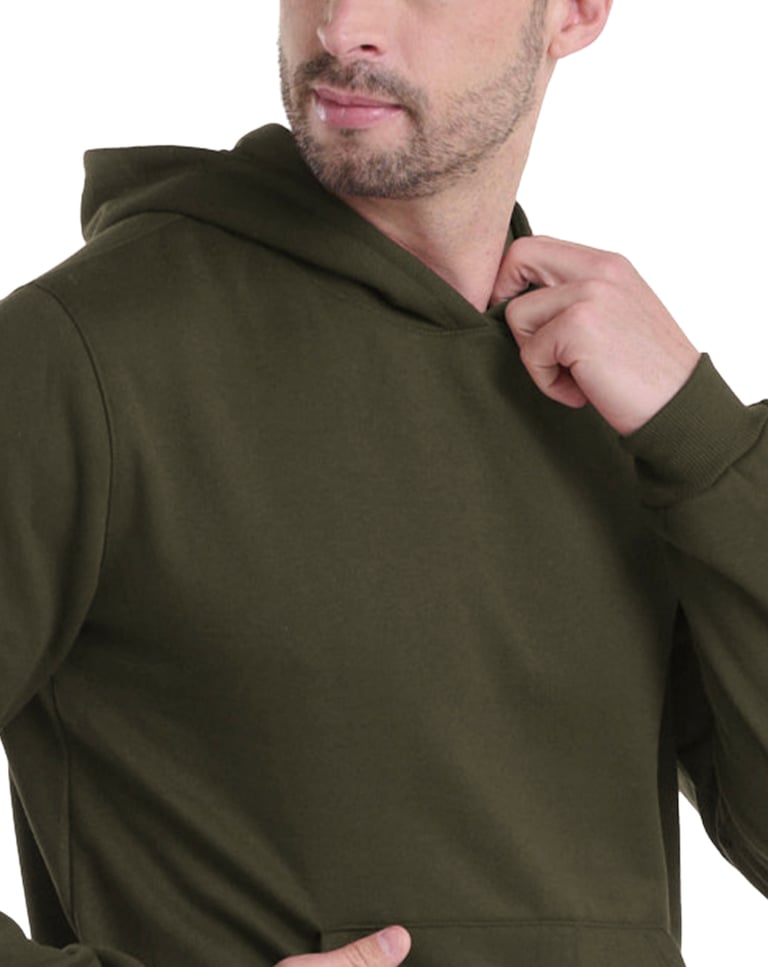 Moletom Canguru com Capuz Verde Militar