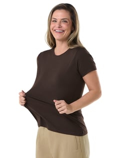 Camiseta Tech Modal Feminina Marrom