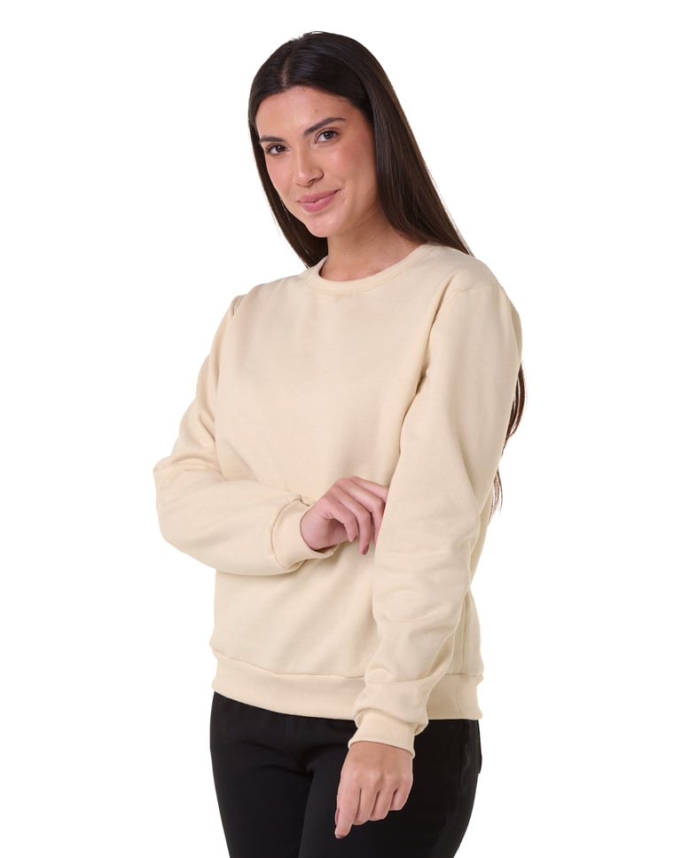 Blusão de Moletom Feminino Areia