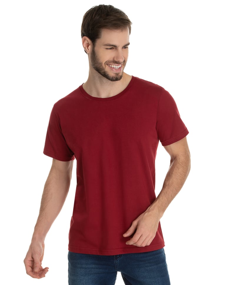 Camiseta de Algodão Premium Bordô