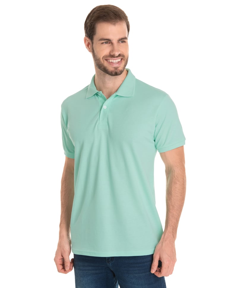 Camisa Polo Piquet Masculina Verde Claro