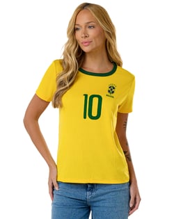 Camiseta Feminina Brasil Copa 2026 Dry Fit