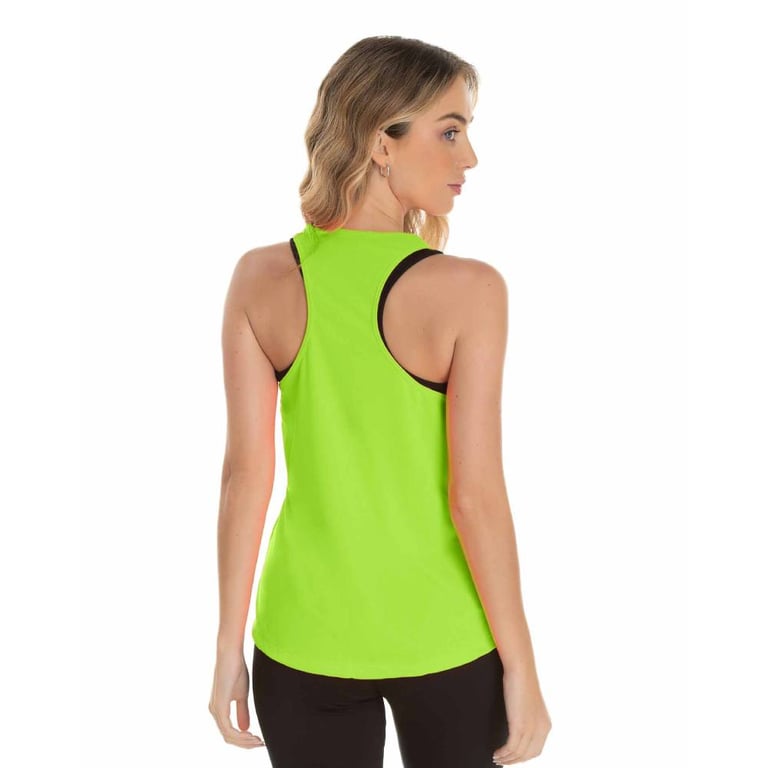 Kit 5 Regatas Feminina Dry Fit Verde Fluorescente Proteção UV 30+
