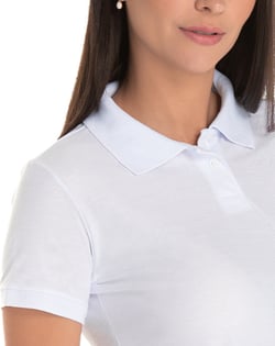 Camisa Polo Piquet Feminina Branca