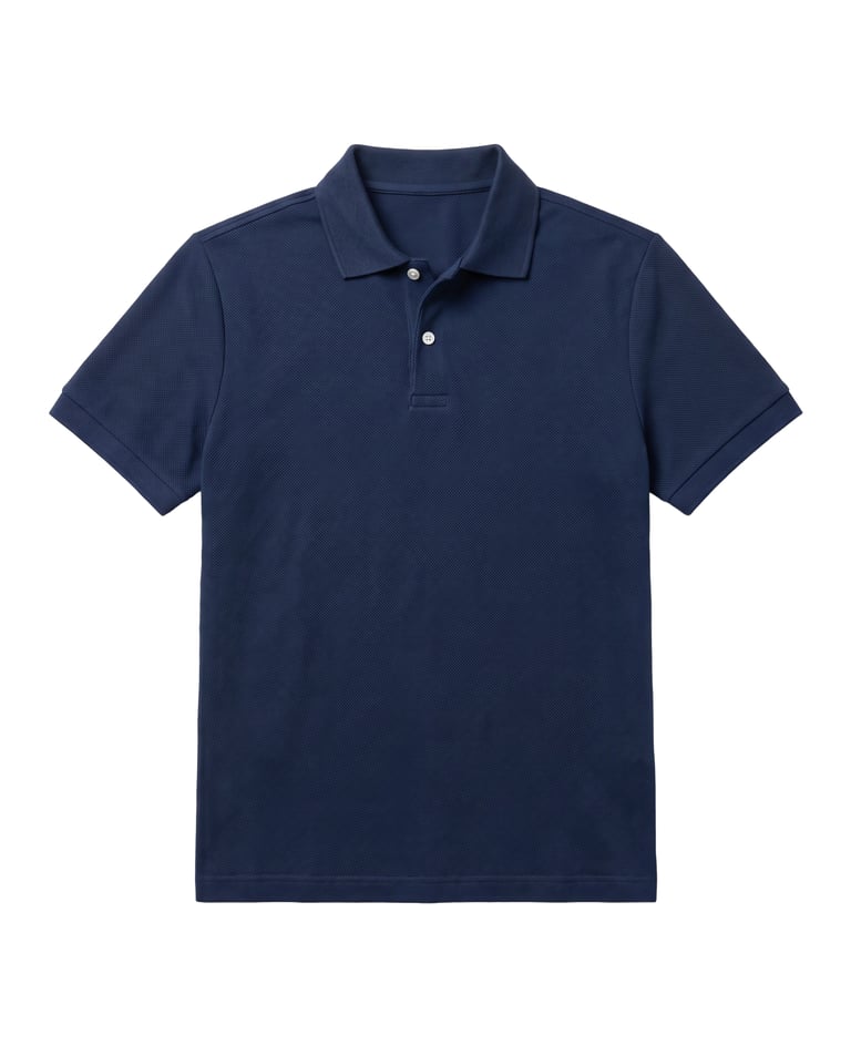 Kit 5 Camisas Polo Piquet Masculinas Azul Marinho