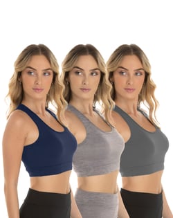 Kit 3 Tops Nadador Fitness Feminino 03