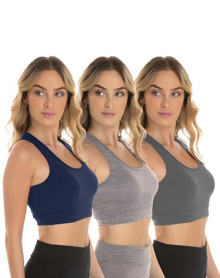 Kit 3 Tops Nadador Fitness Feminino 03