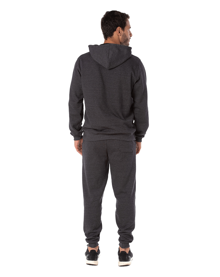 Conjunto Moletom Masculino com Capuz Preto Mescla
