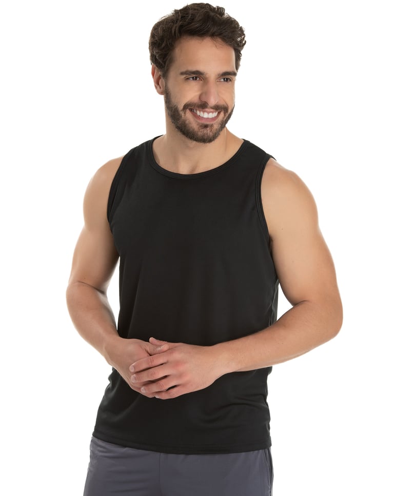 Regata Dry Fit Preta Proteção UV 30+